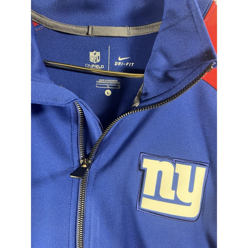 Nike Jacket Mens L Blue New York Giants NFL On Field Full Zip Dri Fit Athletic - Picture 4 of 6